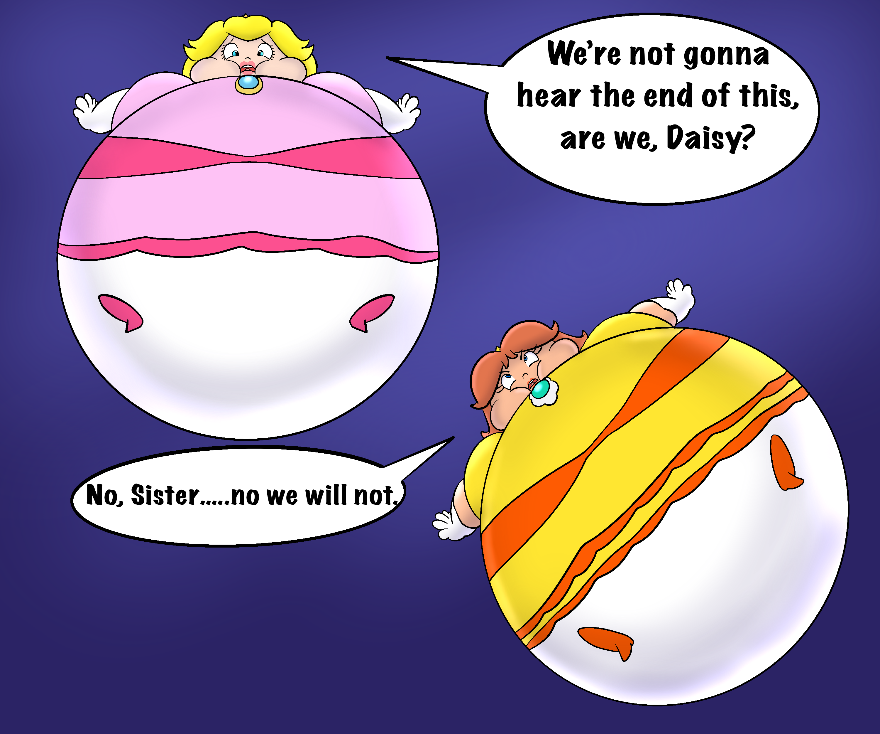 Pear Inflatoin Peach and Daisy WONDERful Inflation by ButLova on DeviantArt