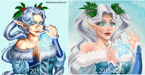 Winter elf, before after
