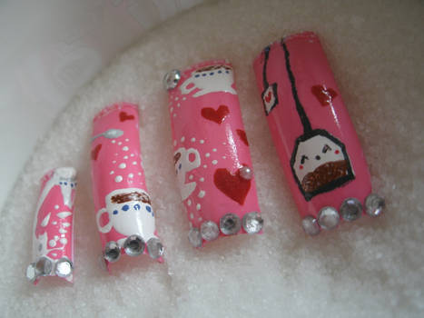 Cup Of Tea Nail Design