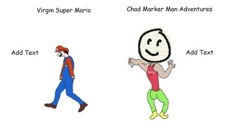 Virgin Mario vs Chad MarkerMan