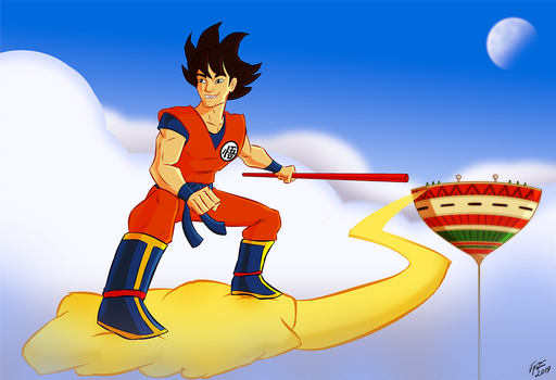 Goku and The Flying Nimbus