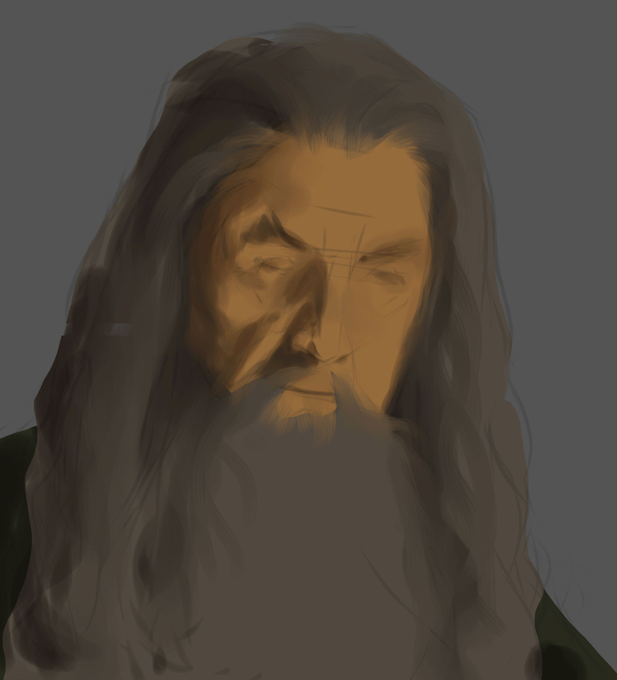 Process of Gandalf Painting - GIF