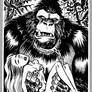 Mini Monster Ink Brush Drawing 8 Gorilla