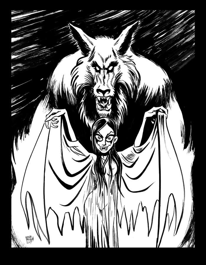 INKTOBER 2017 Day 5: Wulf and Batsy Fall17 by BryanBaugh on DeviantArt