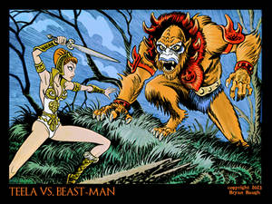 Teela vs Beast-Man MOTU commission