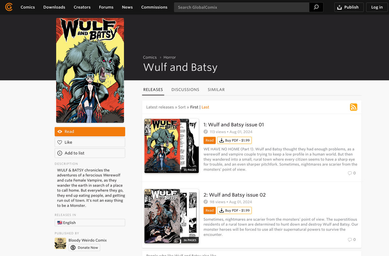WULF and BATSY Digital begins on GLOBAL COMIX! by BryanBaugh on DeviantArt