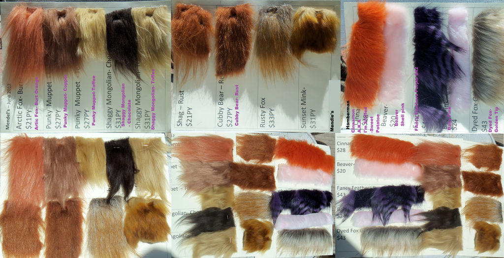 Fur Samples and Comparisons by CeshionCo on DeviantArt