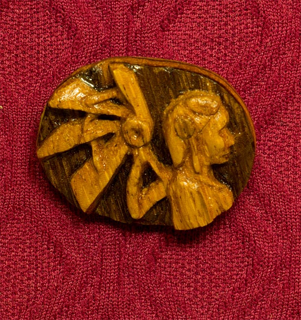 Zebrawood Cameo - Steampunk Wings