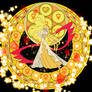 Stain glass circle princess Venus