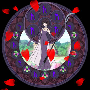 Stain glass circle princess Saturn