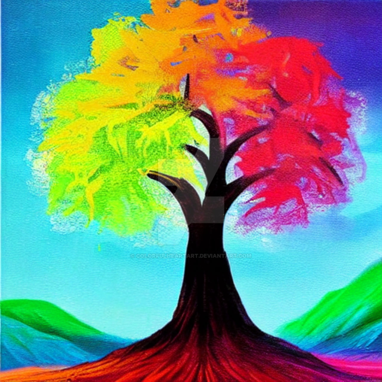 Colorful Tree by Colorfulheartart on DeviantArt