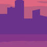 Palette no. 39 - Sunset over the city silhouette