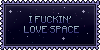 I Fuckin' Love Space Stamp