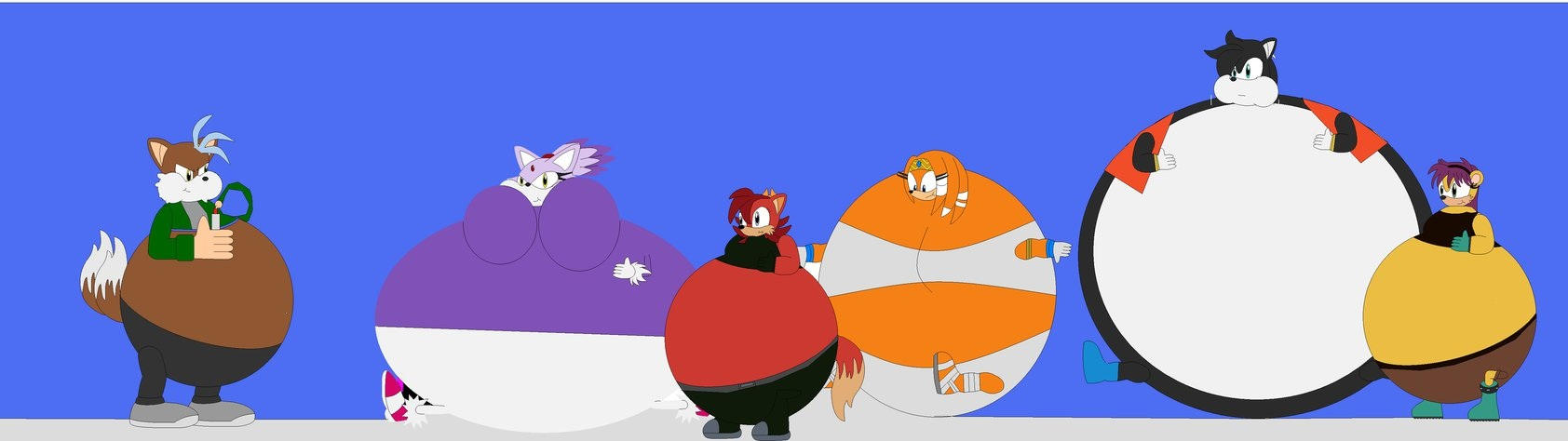 Fat Nijia inflating the Sonic girls by TehNinja18 on DeviantArt