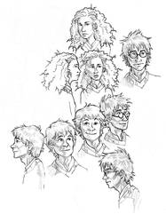 HP Character Faces-sketch