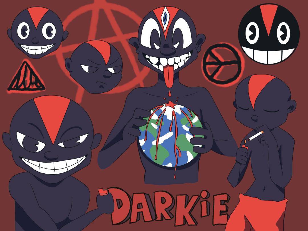 lil darkie character sheet style fan art !!!!! by crabpeopleart on