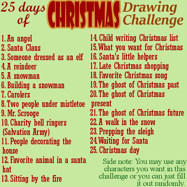 25 Day Christmas Drawing Challenge