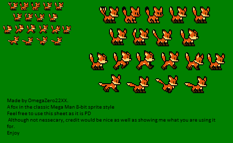 8-bit Fox Sheet by OmegaZero22XX on DeviantArt