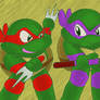 chibi old toon Raph and Donnie