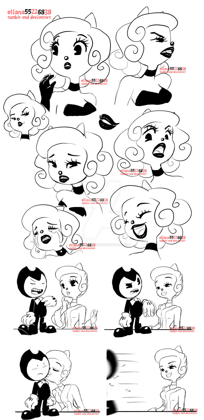 Batim Ink Ouddle Expressions doodles BATIM by eliana55226838 on DeviantArt