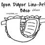 Open Diaper Line Art Base F2U