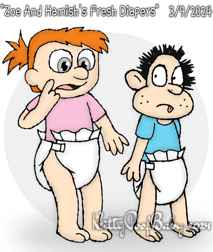 (AT) Zoe And Hamish's Fresh Diapers by KittyPoofBaby on DeviantArt