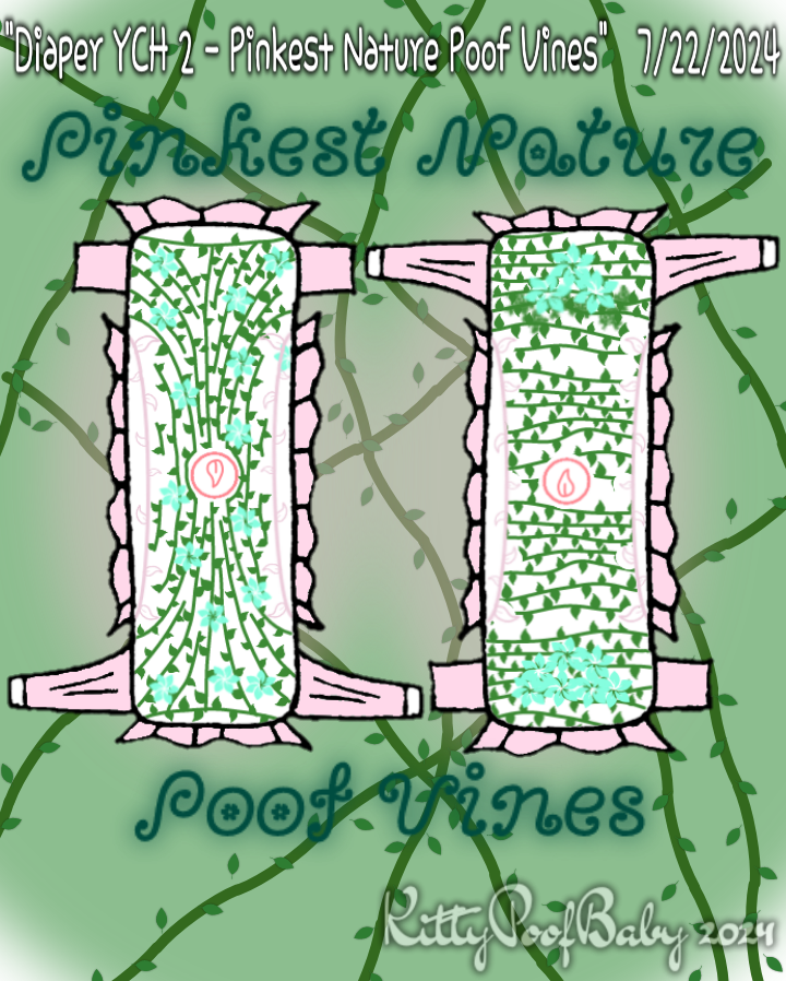 Diaper YCH 2 - Pinkest Nature Poof Vines