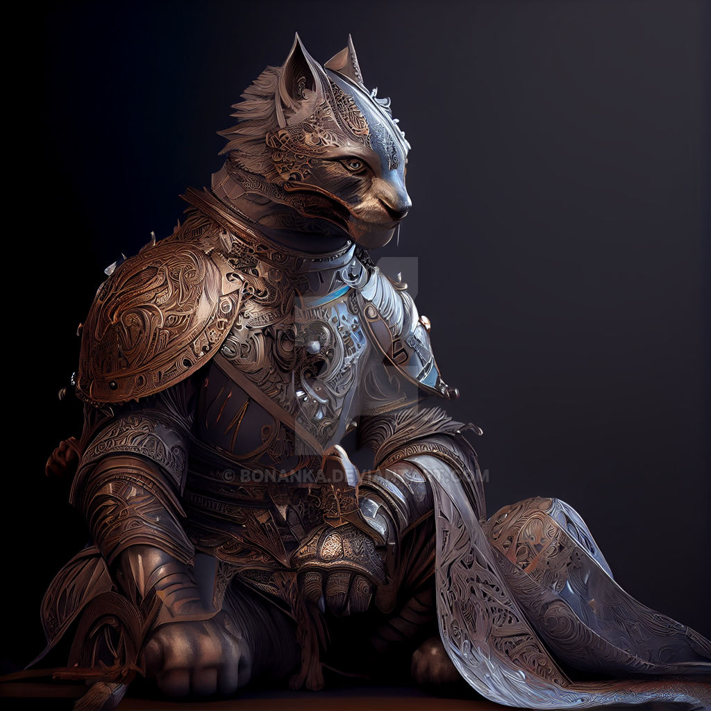Armored Cat knight by Bonanka on DeviantArt