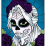 Sugar Skull Girl Colouring Page By Tearingcookie