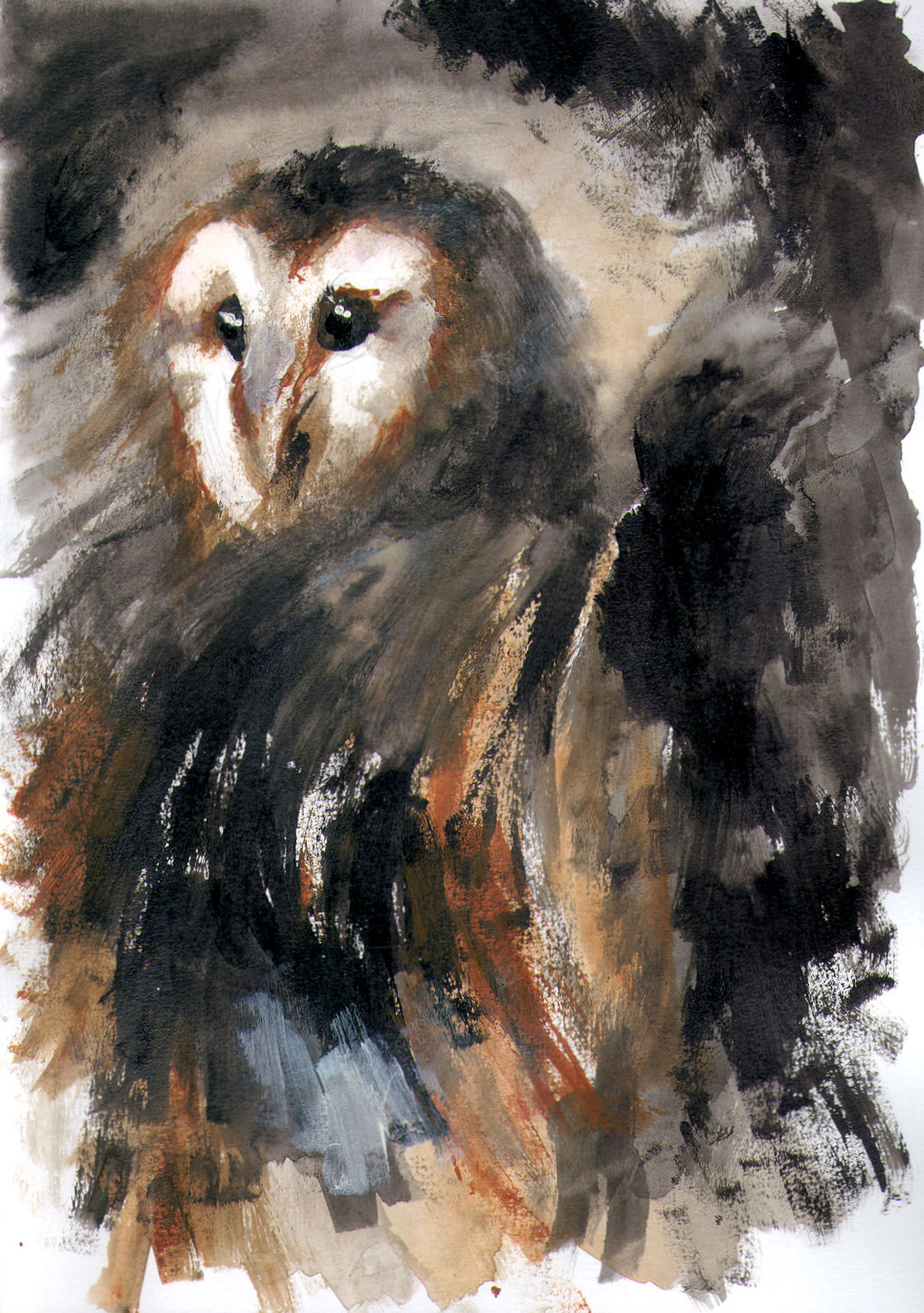 Expressionist-Wannabe Barn Owl by CyanilurusJubatus