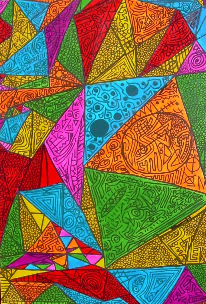 Coloured Triangles by thisIzmyMind on DeviantArt