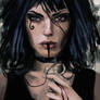 Digital Painting of Death by Sandman comics 