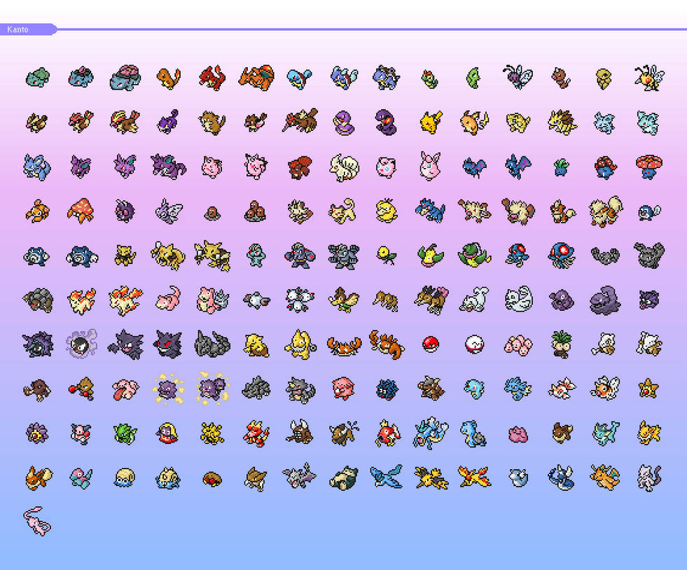 151 Pixel Pokemon Kanto by Viny-Chaos on DeviantArt