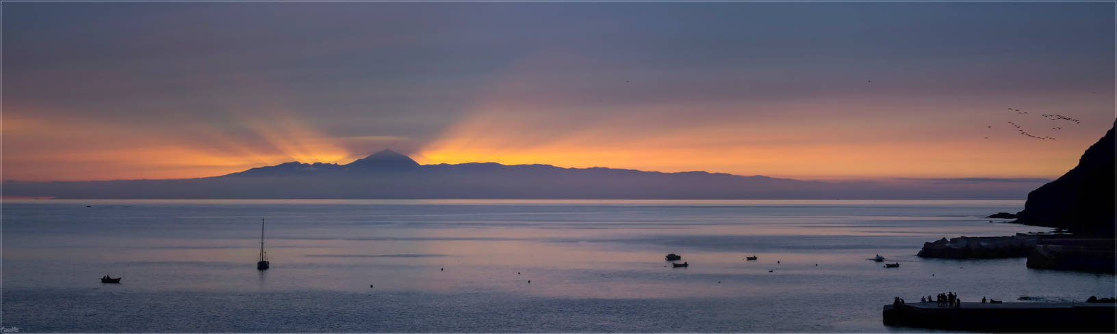 Sunset panorama from Sardina del Norte