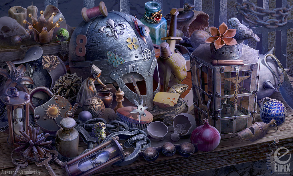 Hidden object scene - Bailiffs table