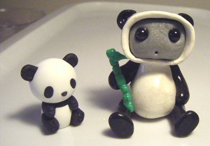 Robot in a Panda costume