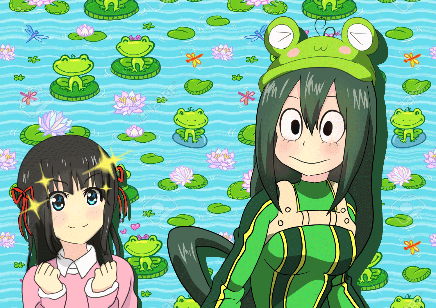 Asui Tsuyu and Mizuna Kannako