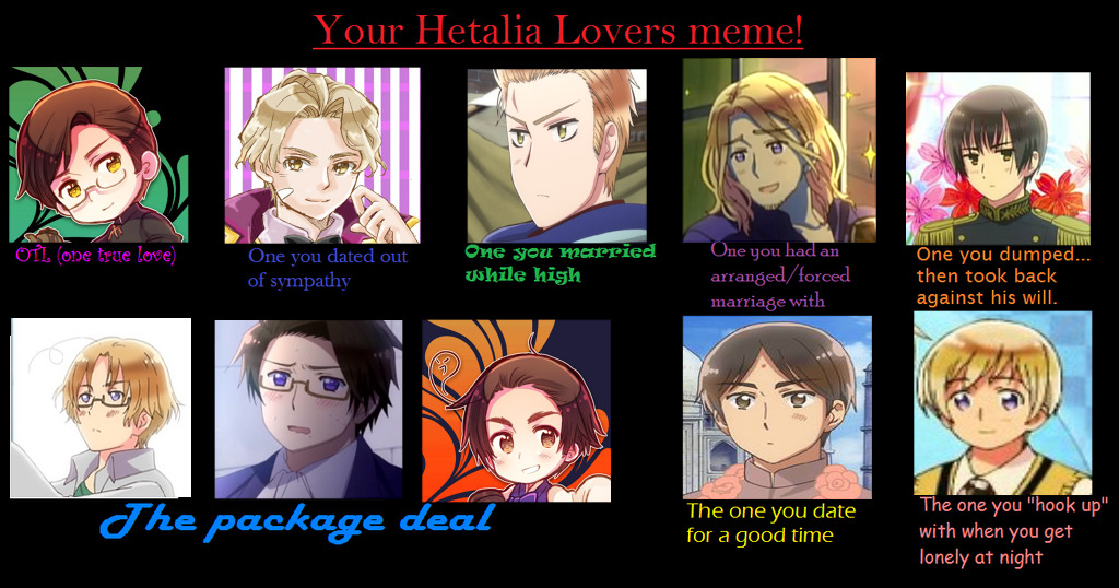 ::+Hetalia Lovers Meme +::