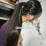 Long black hair sleek