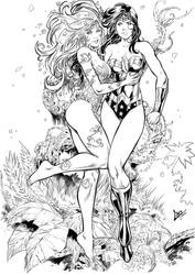 Poison Ivy and Wonder Woman - Commission