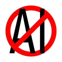 Sign-against-artificial-intelligence-icon-banning-