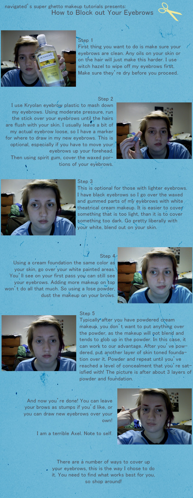 Cosplay makeup Tutorial : How to cover eyebrows by yuegene on DeviantArt