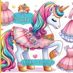 Unicorn Princess Coloring Book For Kids And Adults