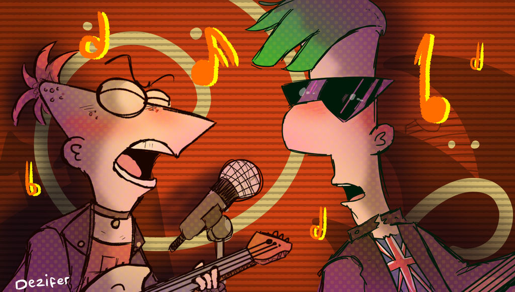 Phineas and ferb rock in roll  Phineas and ferb, Rock and roll, Anime