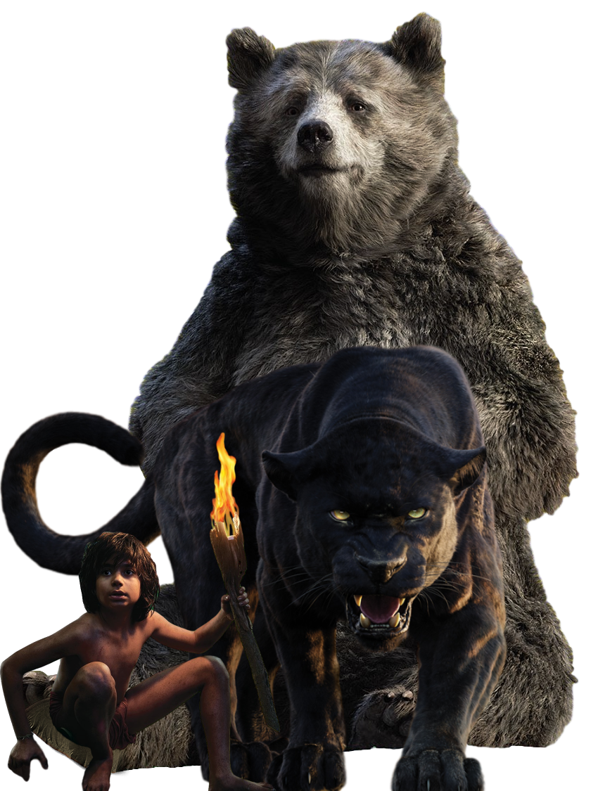 Baloo Rajah Baloo,Bagheera and Mowgil (2016) PNG by jakeysamra on DeviantArt