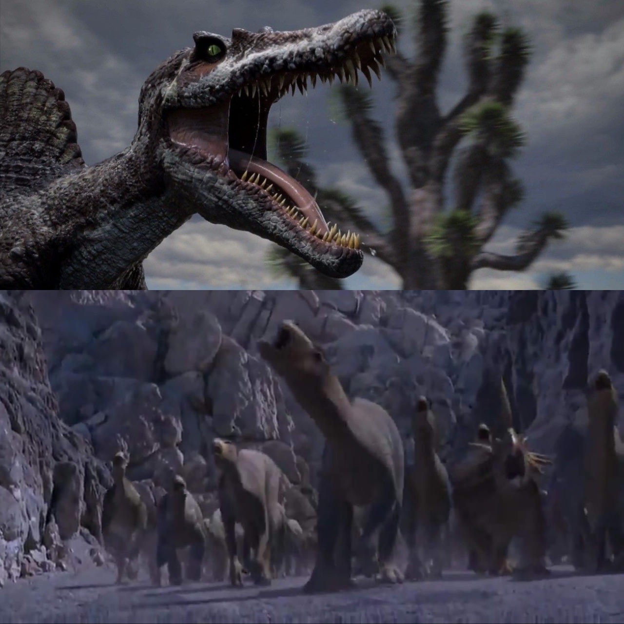 Aladar Raptors Attack Aladar and The Herd Verses Spinosaurus by jakeysamra on DeviantArt