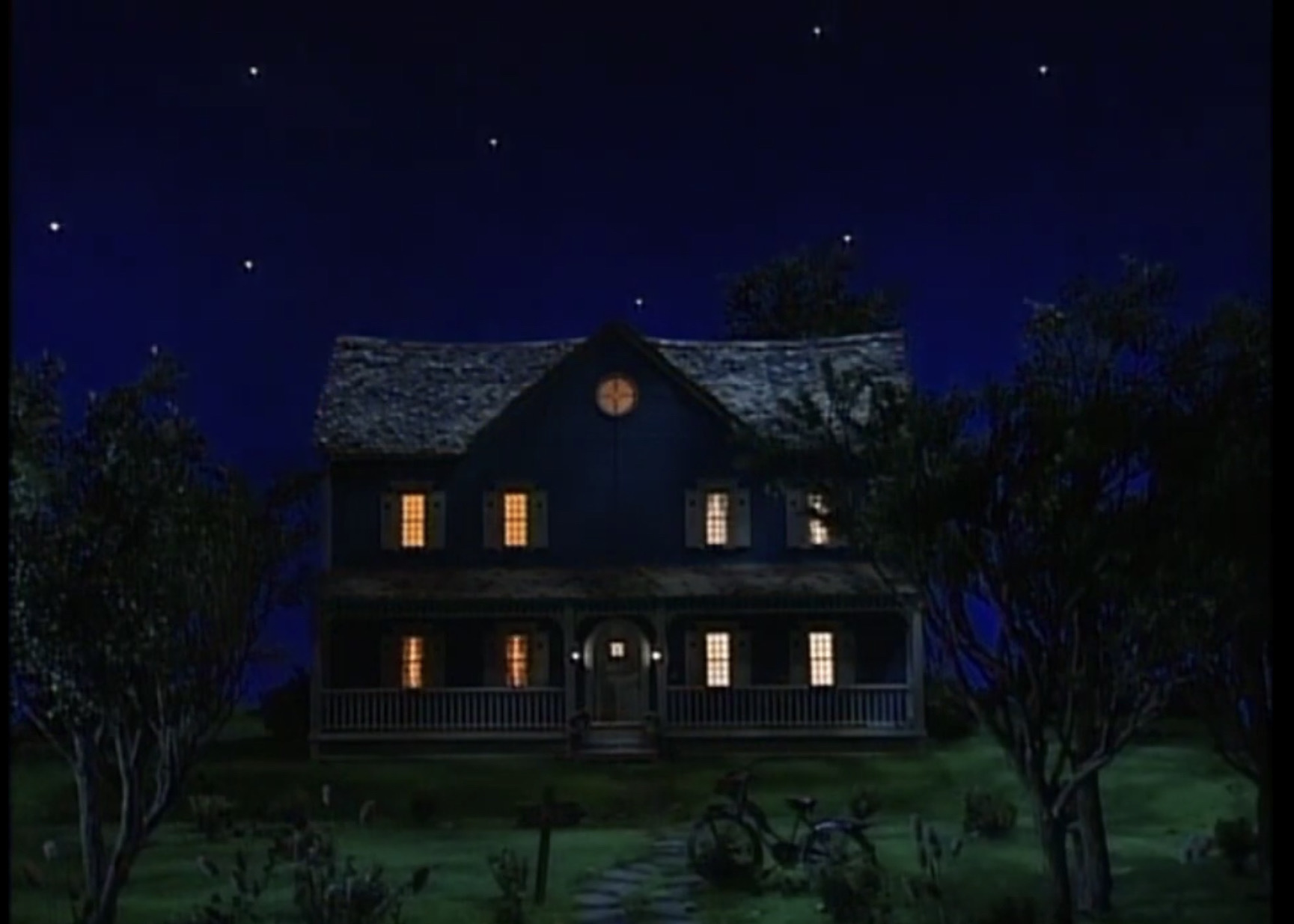 Big Blue House Nighttime Background #1 by jakeysamra on DeviantArt