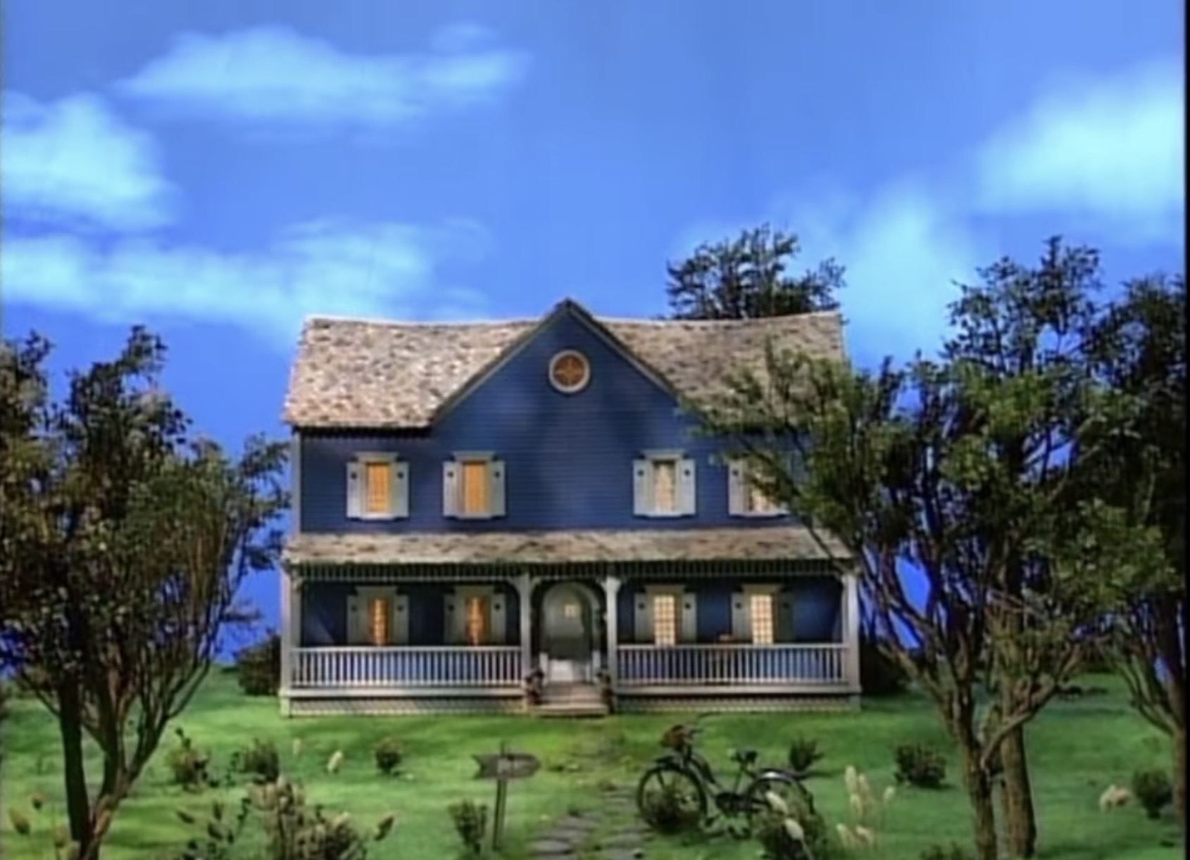 Big Blue House Daytime Background #1 by jakeysamra on DeviantArt