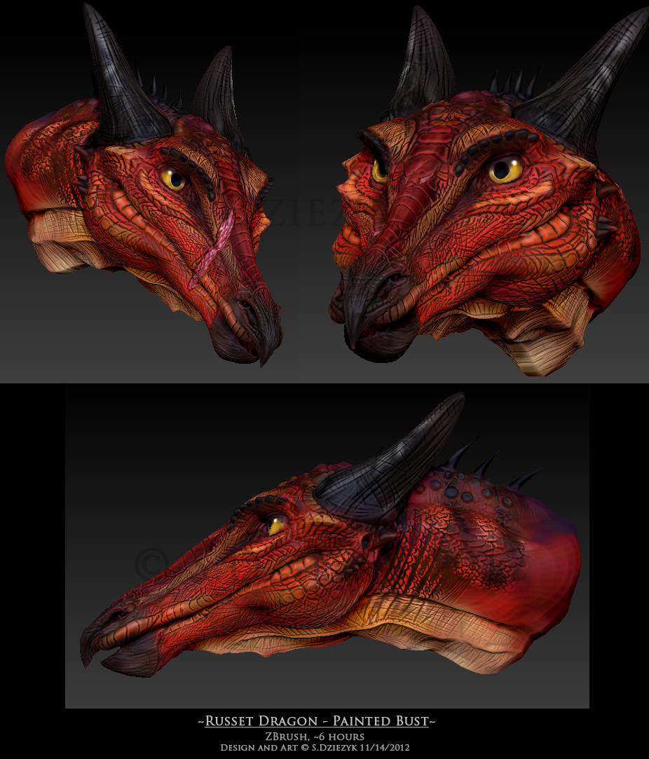 Russet Dragon - ZBrush Bust Sculpture