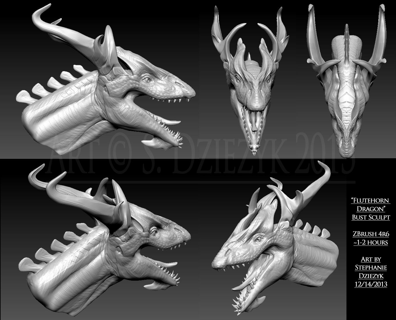 Flutehorn Dragon - Concept Bust